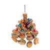 Parrots Chewing Toy Wooden Colorful Safe Hanging Bird Bite Blocks Toy for Medium Large Macaws