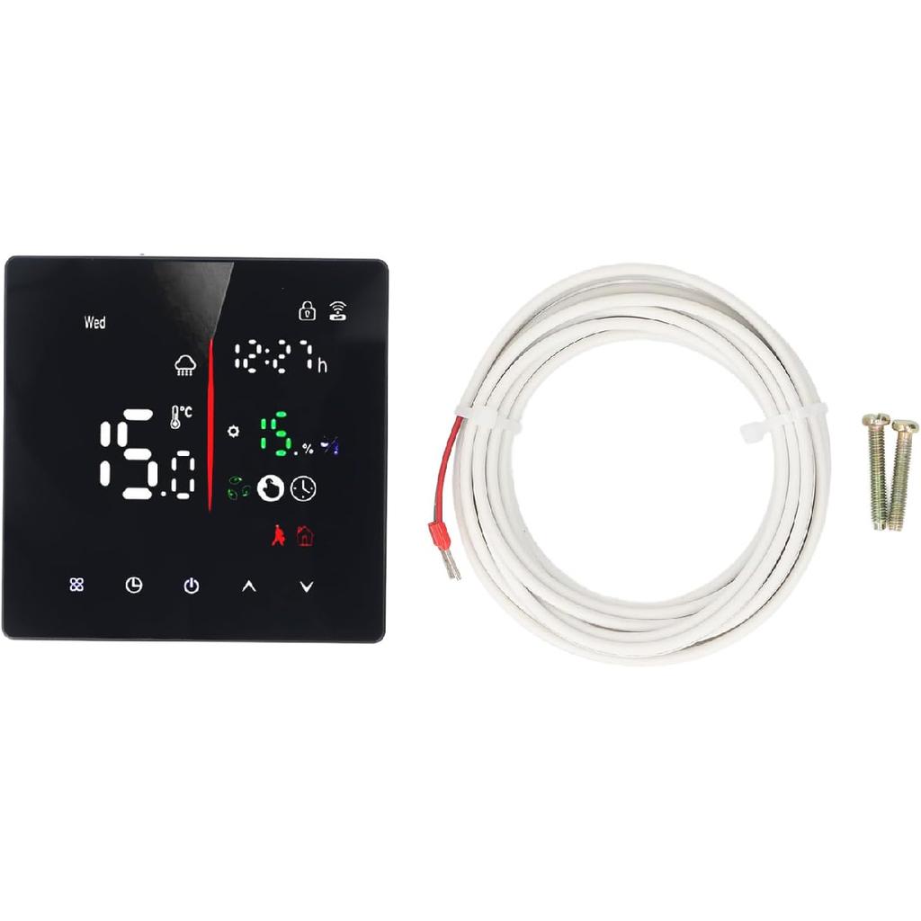 Smart Touchscreen Digital Thermostat, APP Control, 90‑240V LED Display 7 Day Programmable Control Smart Home Thermostat for TUYA AC, for Home,