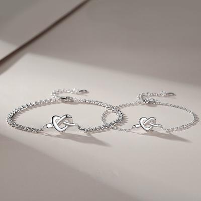 Minimalistische Partnerarmbänder Verflochtenes Herzdesign Passendes Set Für Ihn Und Sie Unaufdringliches Geschenk