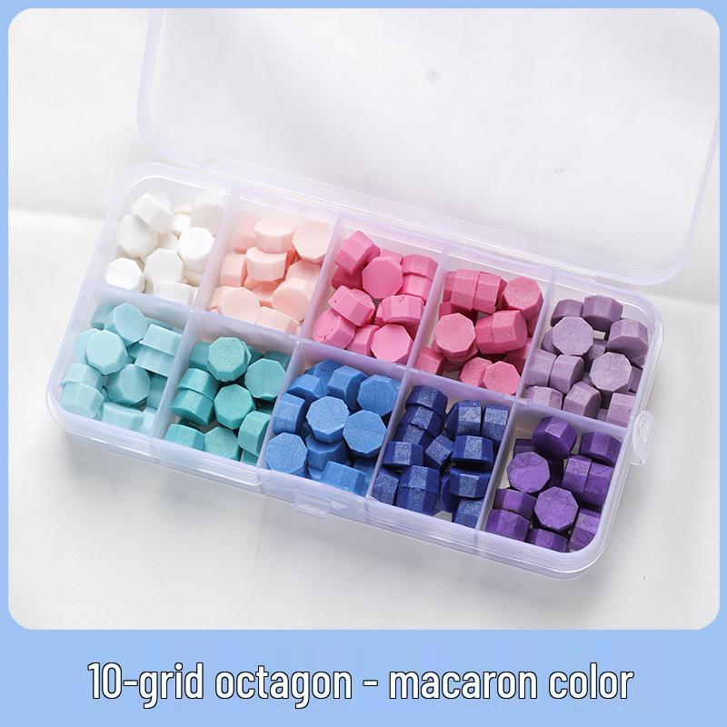 Sunflower Sealing Wax Granules In Transparent Box - Grid-Style Set with 10/15/24 Colors for Stamps