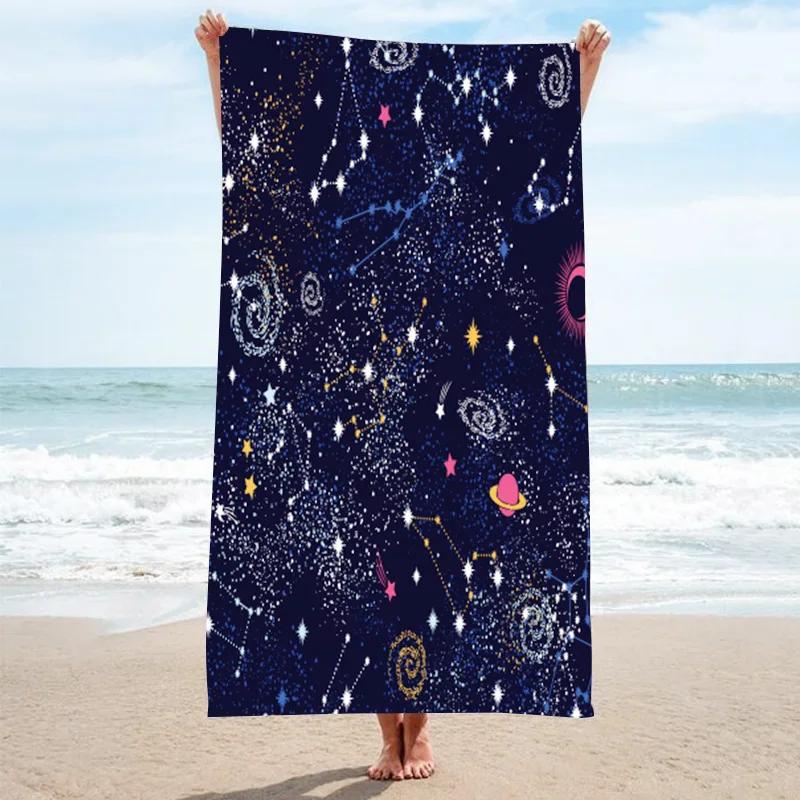 Starry Sky Bath Towels Mysterious Universe Galaxy Beach Towel Bathroom Sport Towel Microfiber Shower Quick Dry Swimming Cover