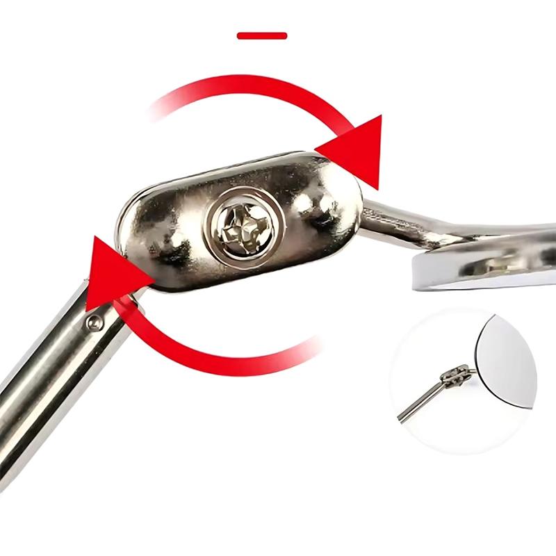 Square/Round 360 Degree Rotatable Angle Mirror Extendible Inspection Stainless Steel Mirror Automotive Repair Detection Tool