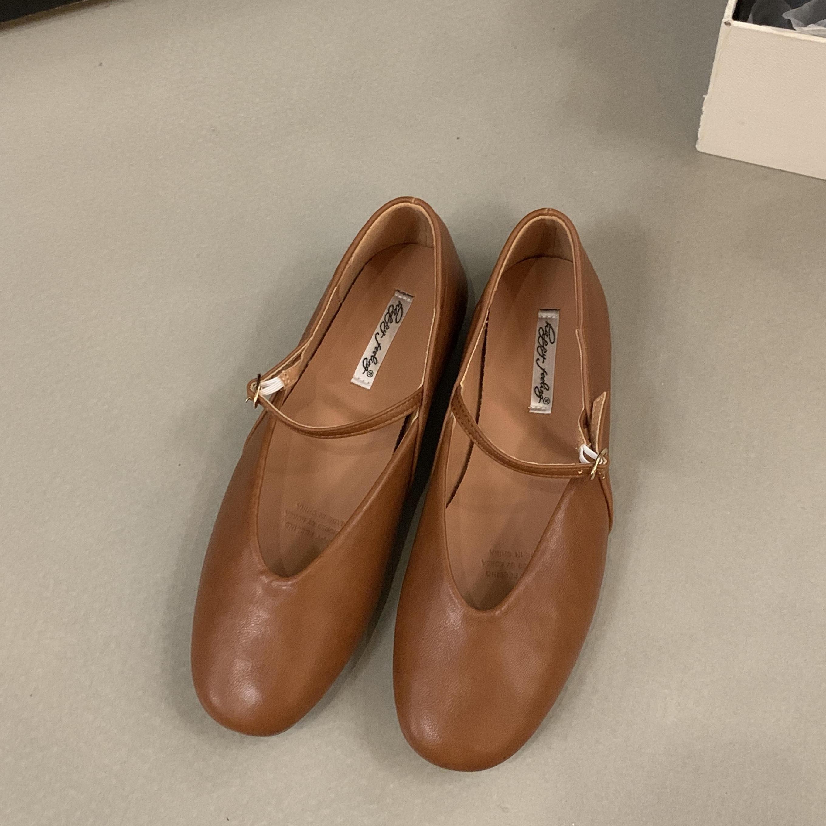 

Bailamos 2025 Spring New Brand Women Flats Soft Leather Eelgant Dress Shoes Round Toe Shallow Slip On Ladies Casual Ballet Shoes 40