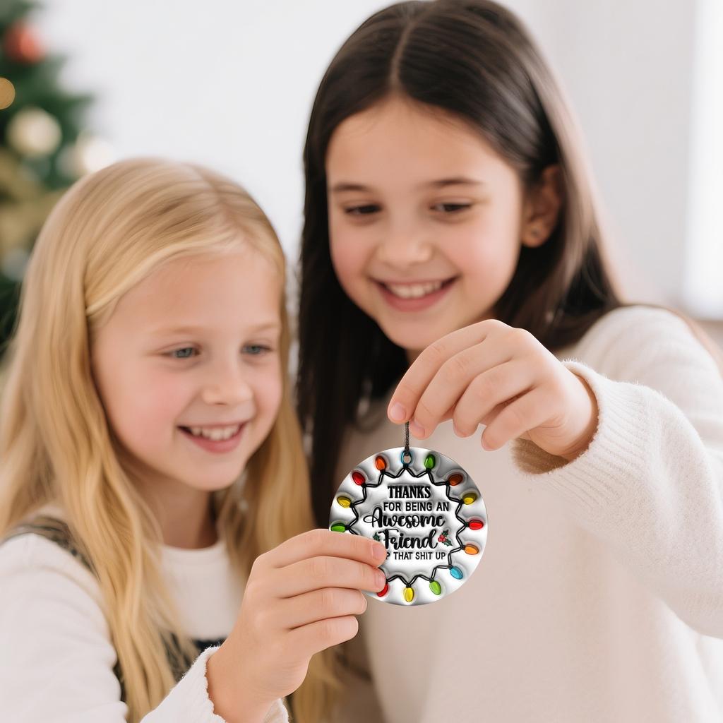 Friendship Lasting Pendant, Christmas Charm, Acrylic Pendant 2D