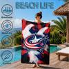 Columbus Blue Jackets Heart Beach Towel, Super Soft Microfiber, Perfect Gift for Her/Him, Birthday, for Pool, Beach, Travel, Decor Beach Party