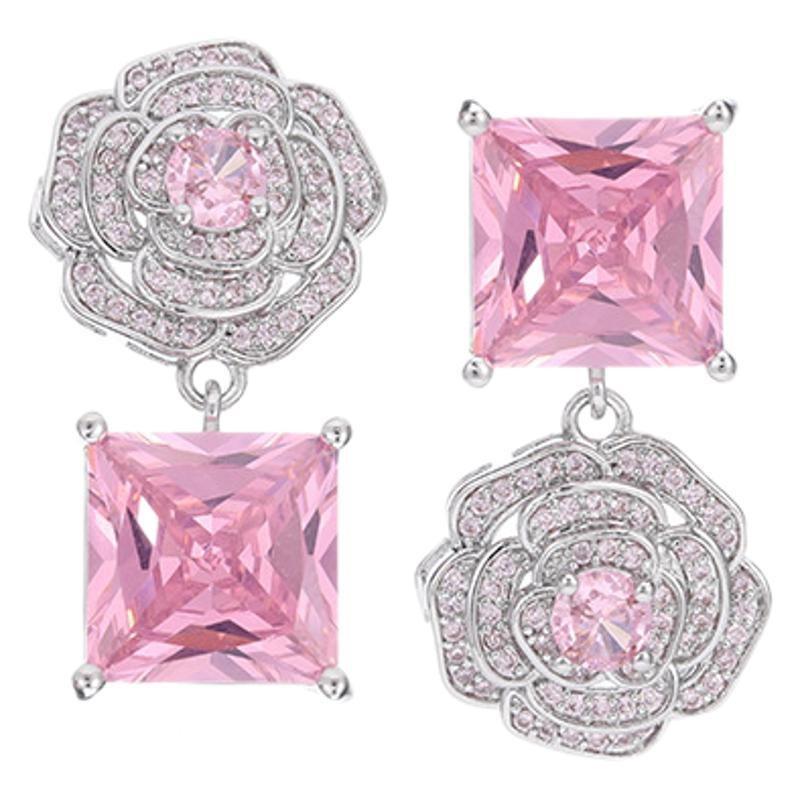 High-end Zircon Camellia Necklace Light Luxury Accessories Collarbone Chain Bracelet Earrings Dress with Elegant Jewelry Set