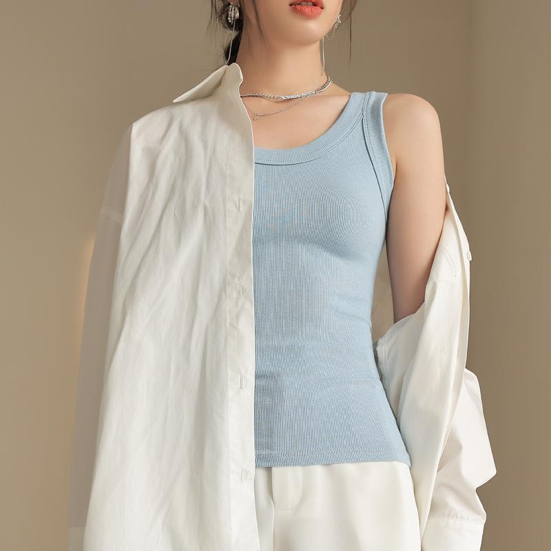 Women Sleeveless U Neck Tees T Shirt Ladies Tee Shirt Street Vest Wear Top