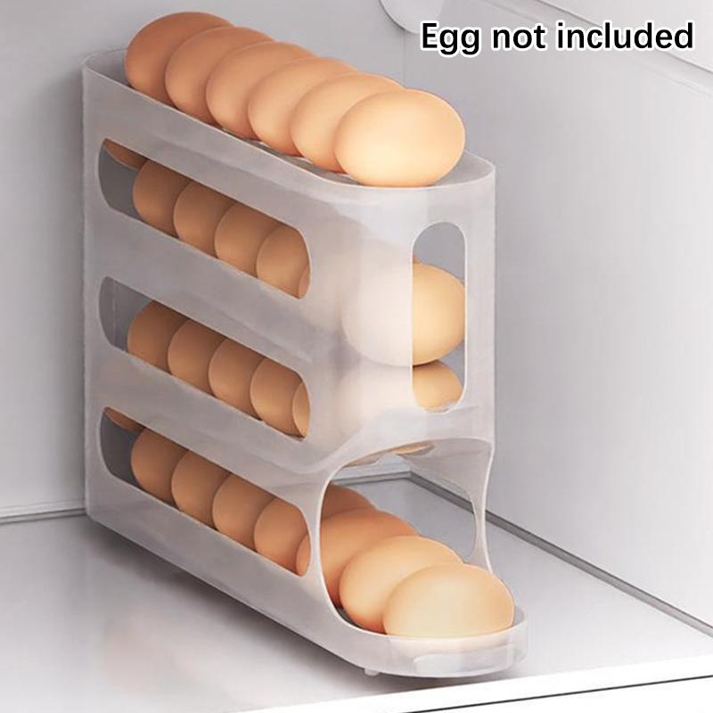 4 Layer Slide Egg Storage Box Ladder Style Egg Box Storage Refrigerator Side Door Large Capacity Automatic Egg Rolling Machine