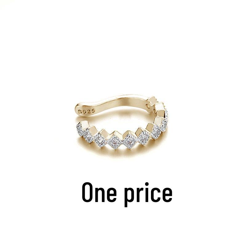 Guten Morgen Trendiger Geometrischer Mehrschichtiger Diamant Ohrklemme & Haken