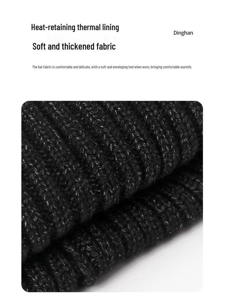 Pánská zimní pletená yuppie čepice z příze s jádrovou přízí pro venkovní lezení a lyžování