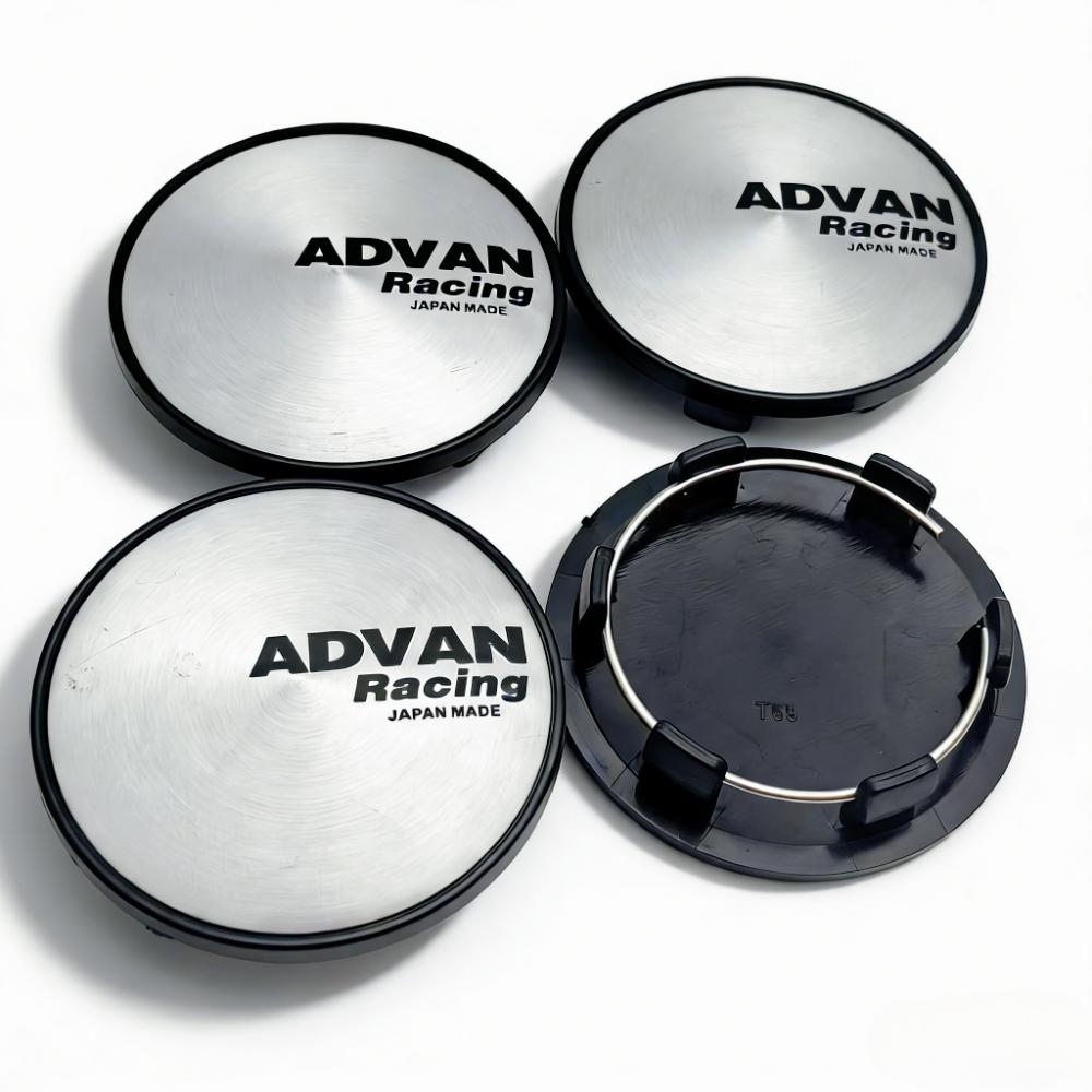 4pcs JDM Advan Racing Logo Emblem Car Wheel Center Caps OD 69MM Clips 56MM Wheels Hub Cap Rim Hubcaps Dust Cover Car Accessories