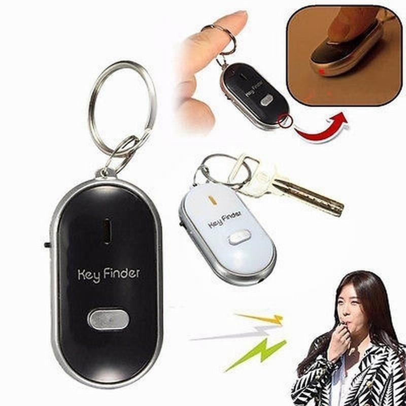 Fashion Find Lost Keys Chain Whistle Sound Control LED Lamp Key Finder Locator 1 pc