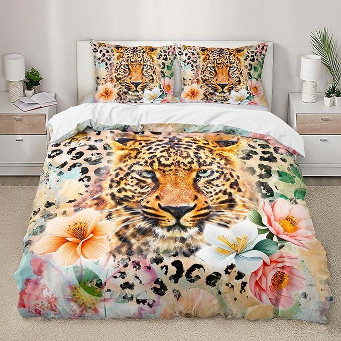 Three-Piece Bedding Home Textiles Animal Digital Printing Quilt Cover Sheet Kit