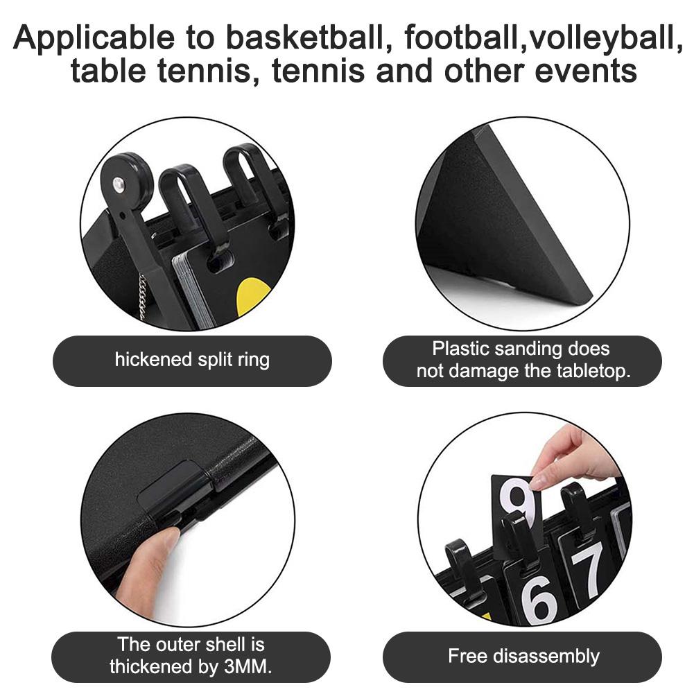 Tragbares manuelles Anzeigetafel Einfach umblätternder Punktezähler Basketball Tennis Volleyball Anzeigetafel Tischplatten-Anzeigetafel Sportzubehör