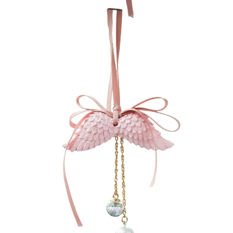 Delicate Angel Wing Design Vehicle Hanging Art User Friendly Gypsum Sculpture Small Car Interior Decoration Piece