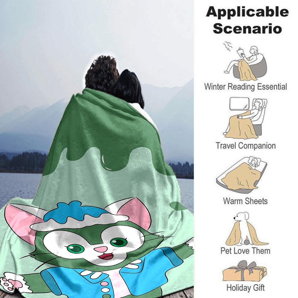 1pc cat name blanket Lightweight Flannel Throw for Sofa Bed Travel Camping Livingroom Office Couch Chair