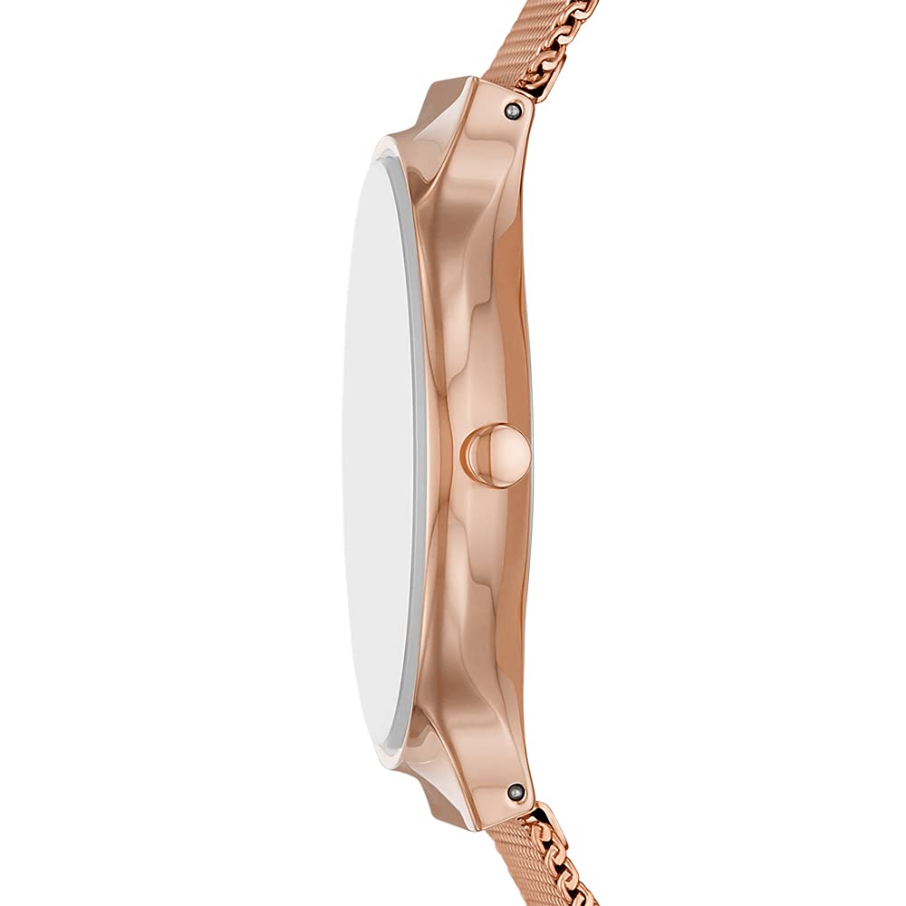Skagen Dámský quartzový hodinky Freja s řemínkem z nerezové oceli Rose 16, zlatý, (Model SKW3020)