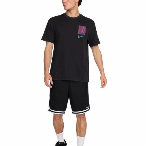 Nike Men's Black Crew Neck Comfortable Casual Printed Short-Sleeve T-Shirt