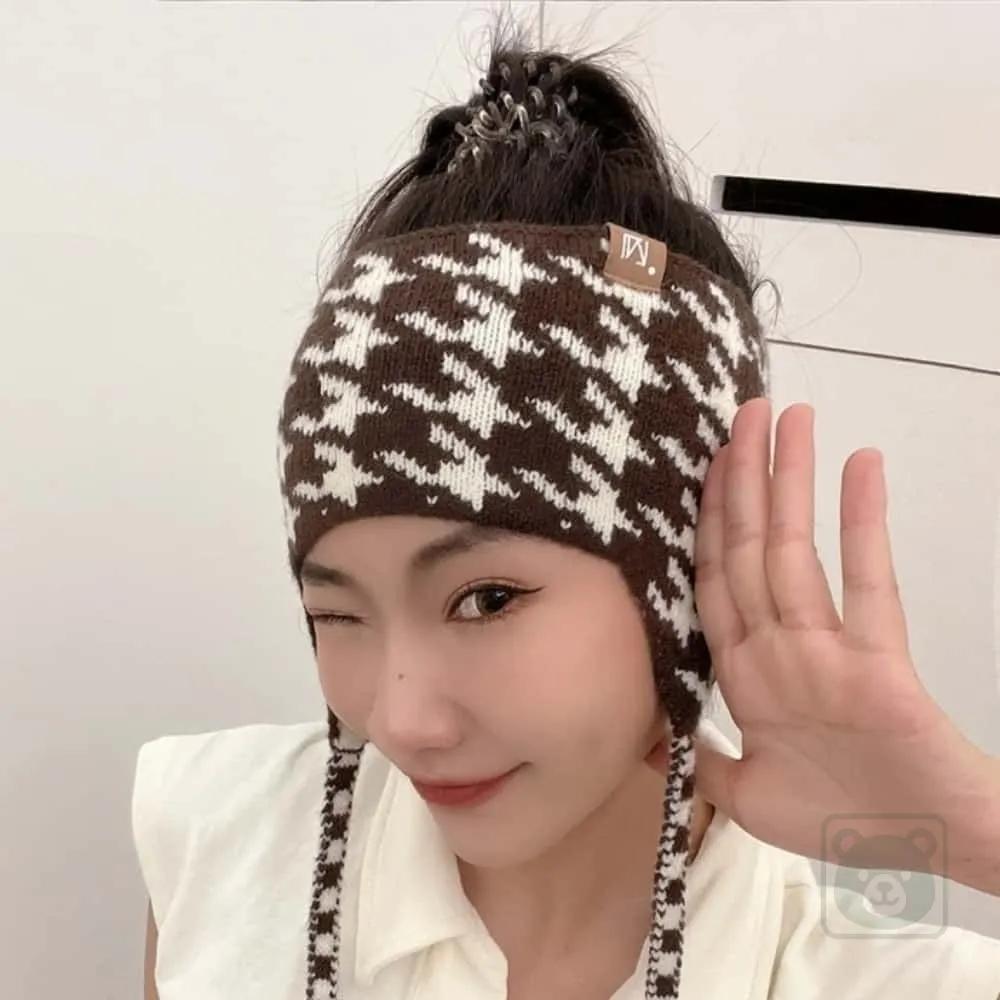 Vares headband-style earmuffs sports headband athletic headband headscarf brown