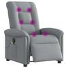 VidaXL Fauteuil de massage inclinable électrique gris clair tissu, fauteuil de massage électrique, fauteuil inclinable de 3303244