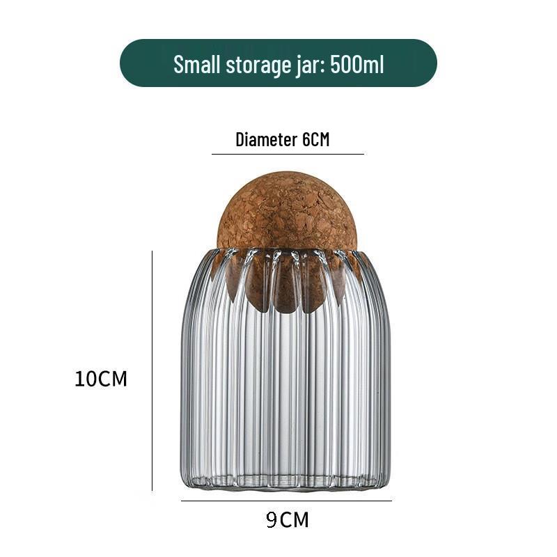 ZISIZ Classic Glass Storage Jar with Cork Stopper
