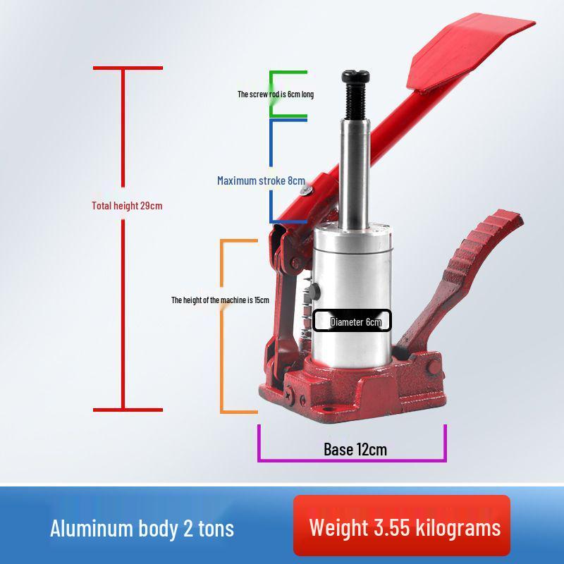 3-Ton Foot-Operated Hydraulic Jack for Small Cars and SUVs, Vertical Type, with Diamond Drill Stand.