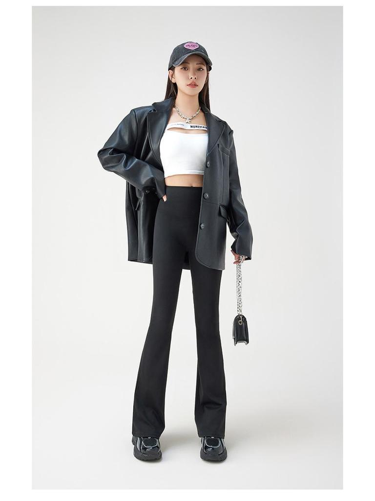 Women's High-Waisted Flared Yoga Pants - Slimming, Abdomen Control, Thin Style for Spring/Summer 2025