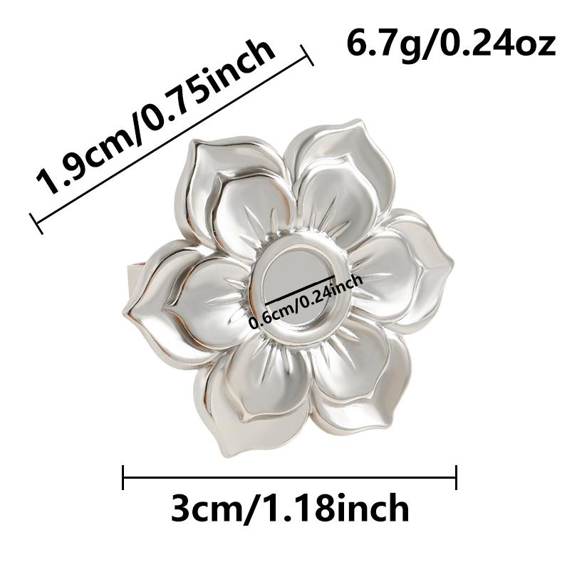 1Pc Stainless Steel Waterproof Women Personality Textured Chunky Open Rings Vintage Hollow Irregular Multi-layer Anillos Jewelry