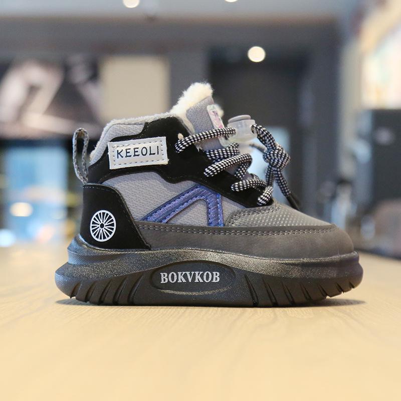 

Новые теплые зимние сноубутсы для мальчиков с очень толстой вельветовой подкладкой 21-25: Pack of 60 pairs серый