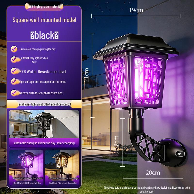 Waterproof Outdoor Solar Mosquito Killer Lamp for Home & Camping - Electric Shock Repellent Device