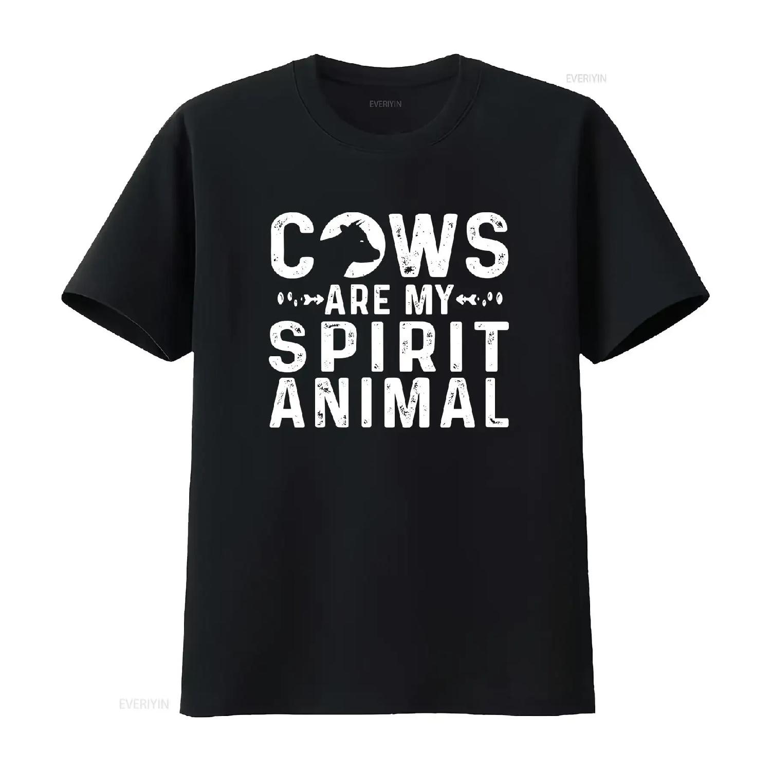 

Cow T Shirt Funny s Cows Are My Spirit Animal Cute Dairy Farmer Wisdom Lover vintage Washed fashion Unisex Versatile XXXXXL чорний
