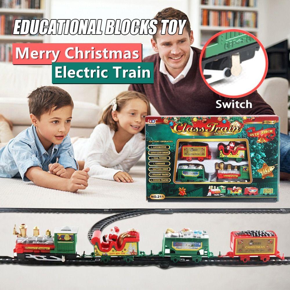 

Rail Car Christmas Electric Train Toy ElectricTrain Christmas Tree Decors New Year Gifts