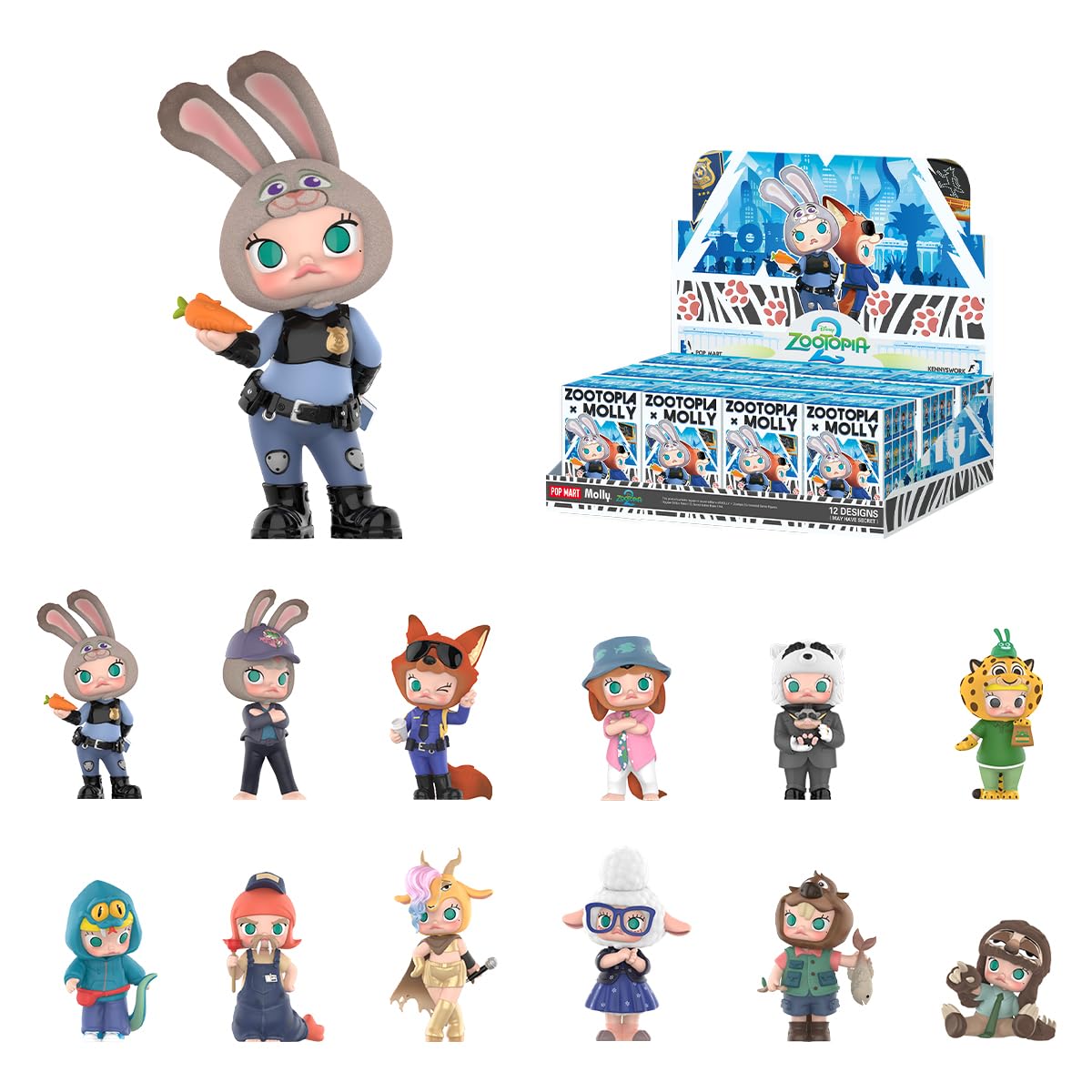 

POP MART MOLLY x Zootopia Collaboration Series Box of Pop Mart Gachapon Blind Box Plastic Premium Soft Original Birthday Gifts [Assorted 12] Figures,