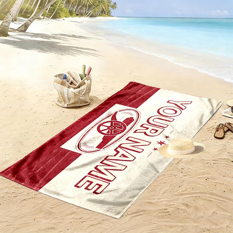 Custom Name,Arsenal Print Beach Towel, Large Soft Quick Dry Towel for Beach Camping Swimming