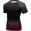 Red Plume Mens 3D Digital Printing Short Sleeve T-Shirt Outdoor Running Yoga Fitness Tight Shirt for Men