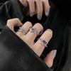 Women's Gradient Gem Three-Piece Ring Set - Elegant, Irregular Design