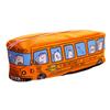 Cartoon Bus Shaped Pen Case Canvas Pen Bag Zippered Pen Pouches Big Capacity Pen Case Stationeries Organiser for Student
