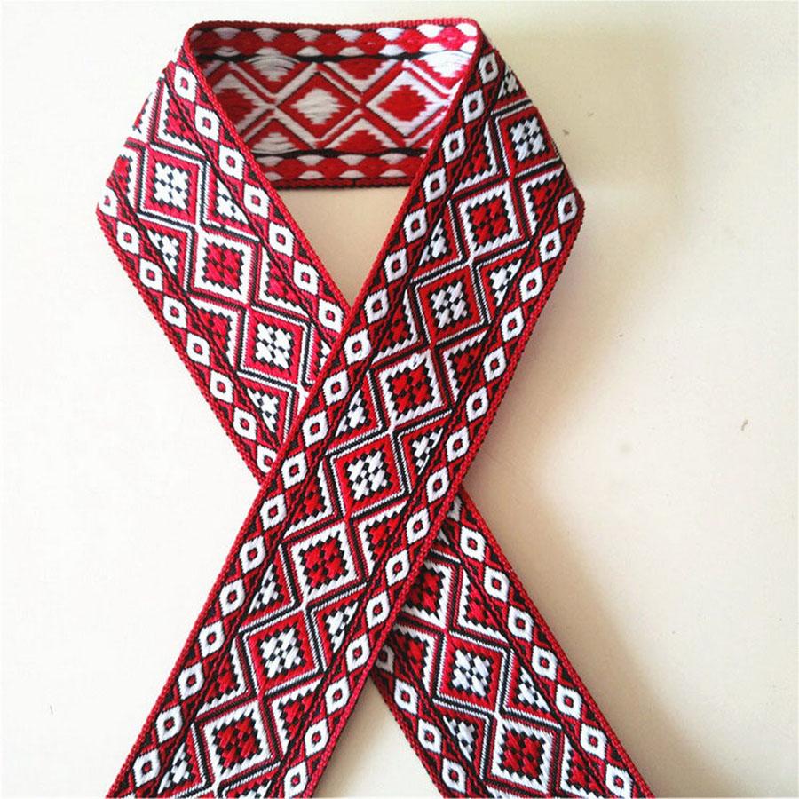 2M Colorful Jacquard Ribbon Trim Embroidered Lace Fabric Decoration Accessories