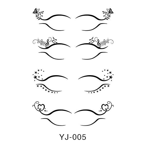 Geometric Pattern Eyeshadow & False Eyelash Tattoo Stickers for Party Makeup