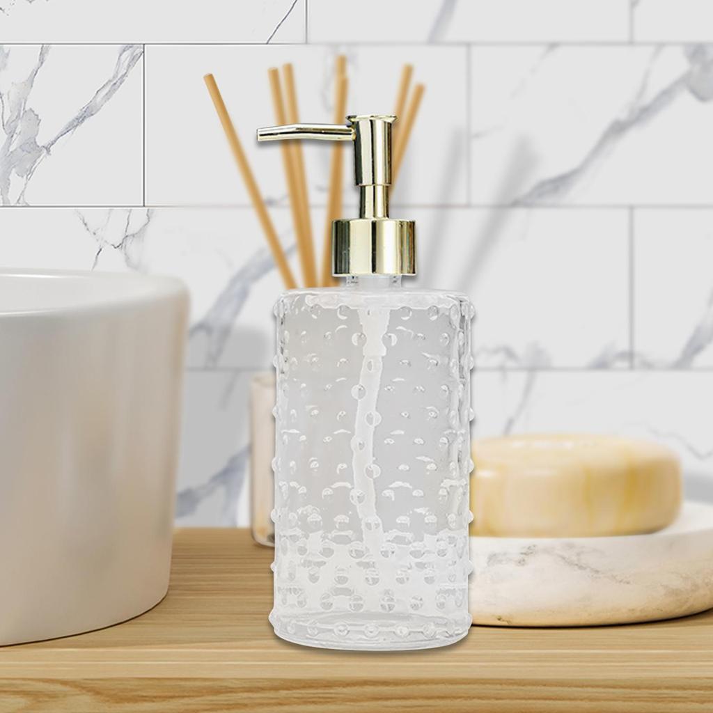 Clear Glass Soap Dispenser Lotion Dispenser Bottle 420ml Salon Dispenser Multipurpose Pump Soap Container for Home