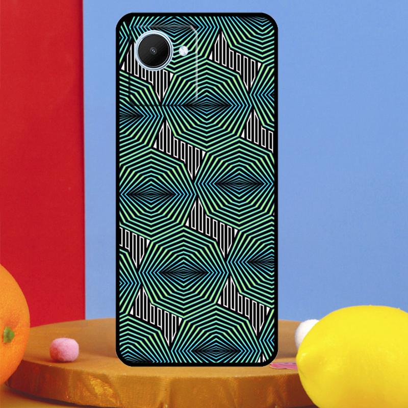 African Wax Pattern Fabric For Realme C51 C31 C67 C55 C53 C35 C33 C30 C21Y C25s 9 10 11 12 Pro Plus GT Neo 5 6 Case