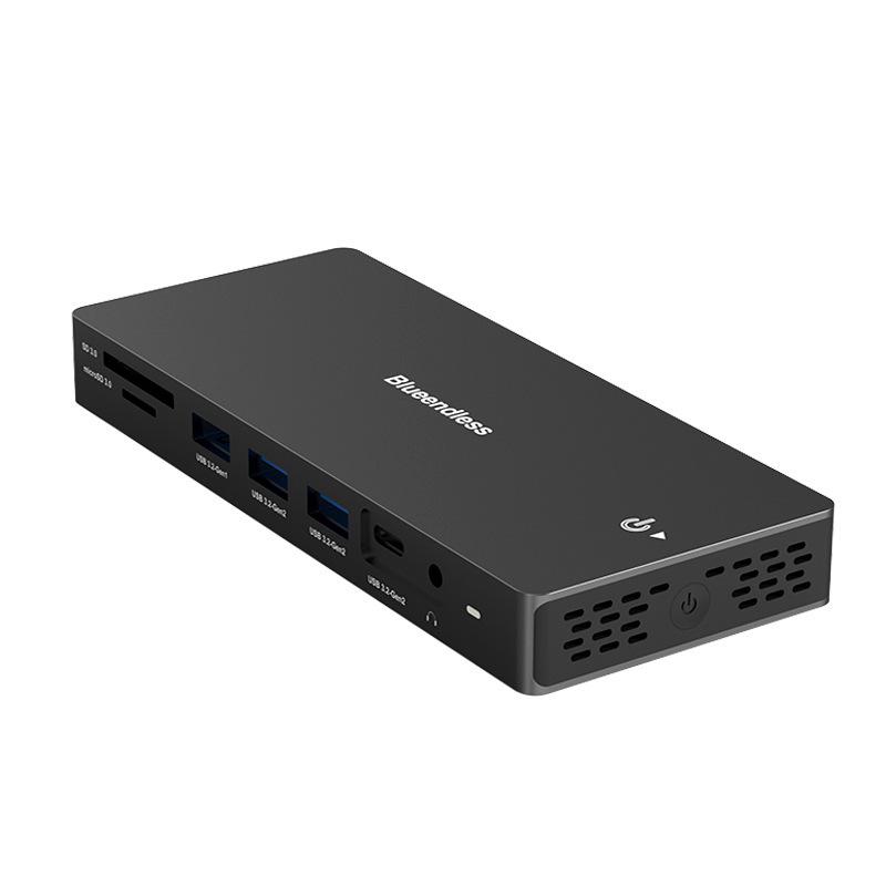 8K 30Hz Type-C Docking Station with Multi-Screen Display, HDMI 2.1/DP 1.4, Laptop Expansion Dock & USB Splitter