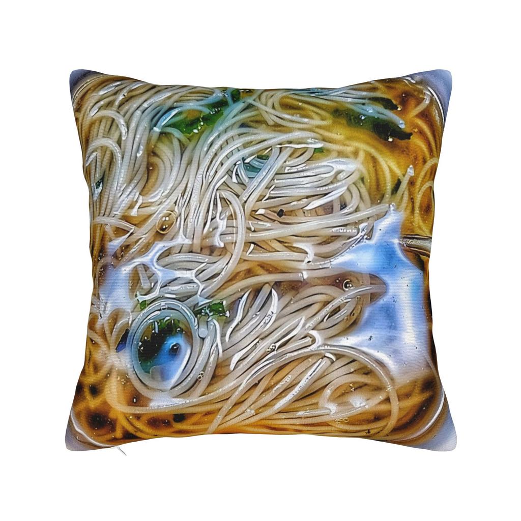 Spicy Shrimp Combination Noodles Pillowcases  Kawaii Pillow Case For Living Room Chair Soft Pillow Cover