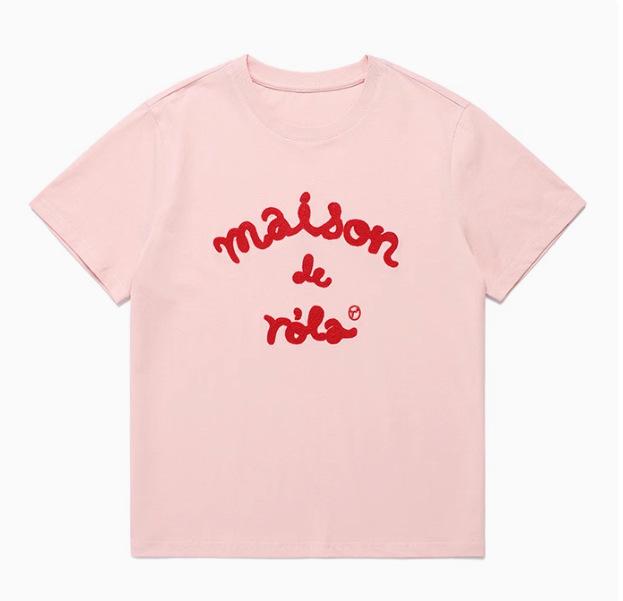 

В наличии! ROLAROLA Корейский дизайнер Милая футболка с принтом букв Вдохновленная стилем Чан Вонён XS розовый