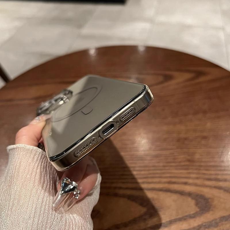 Geeignet für IPhone16Promax Transparente PC Handyhülle, Apple 15 Magnetisch Großes Loch 14 Sturzsichere Vollabdeckung Schutzhülle