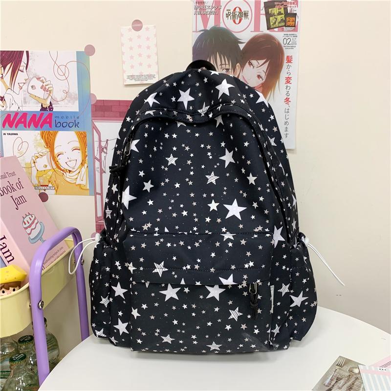 Cartable Grande Capacité Imprimé Étoiles Sac à Dos Filles Étudiants Collège Cartable