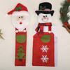 Christmas Refrigerator Pull Covers Soft Polyester 2 Piece Santa Set, Slide-On Fridge Pull Sleeves for Kitchen and Cabinet Accent