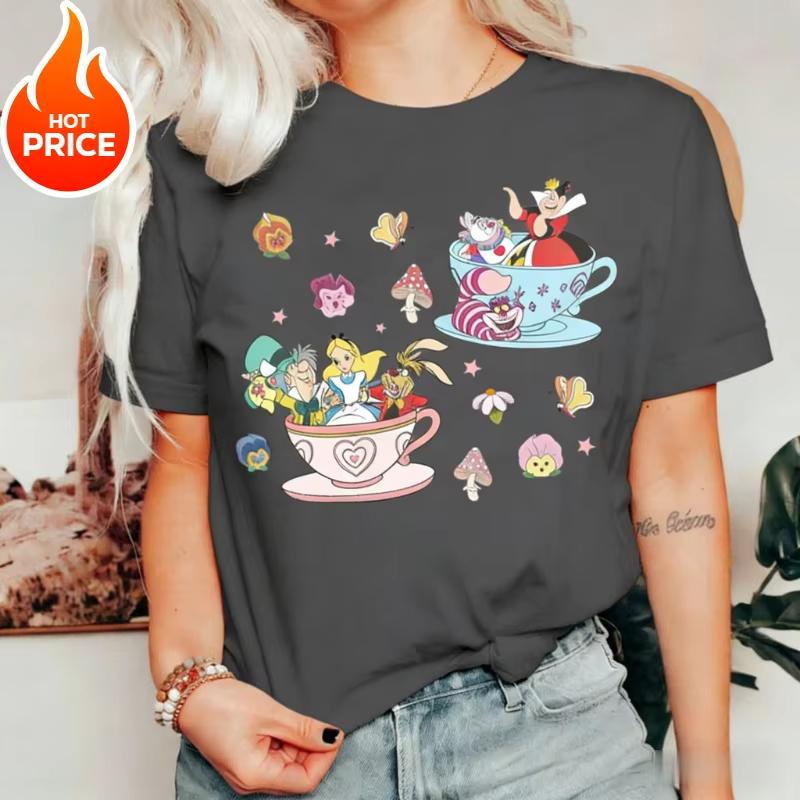 2026 Estate Alice nel Paese delle Meraviglie Grafica T-shirt Unisex Unisex Moda Cotone Qualità Casual Larga Manica Corta Classica Unisex