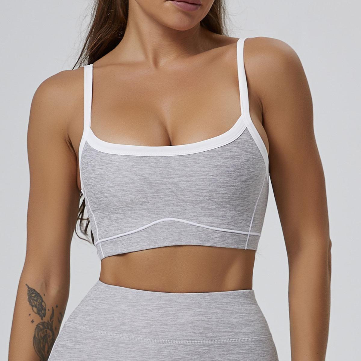 JYL Summer Yoga Set Top Vest Hip Lifting Flared Pants M блестящий лаванды
