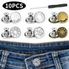 10/30set Detachable Jeans Buttons Adjustable Free Waist Metal Button No Sewing Pants Buckles Screw Nail Repair Kit Send Tools